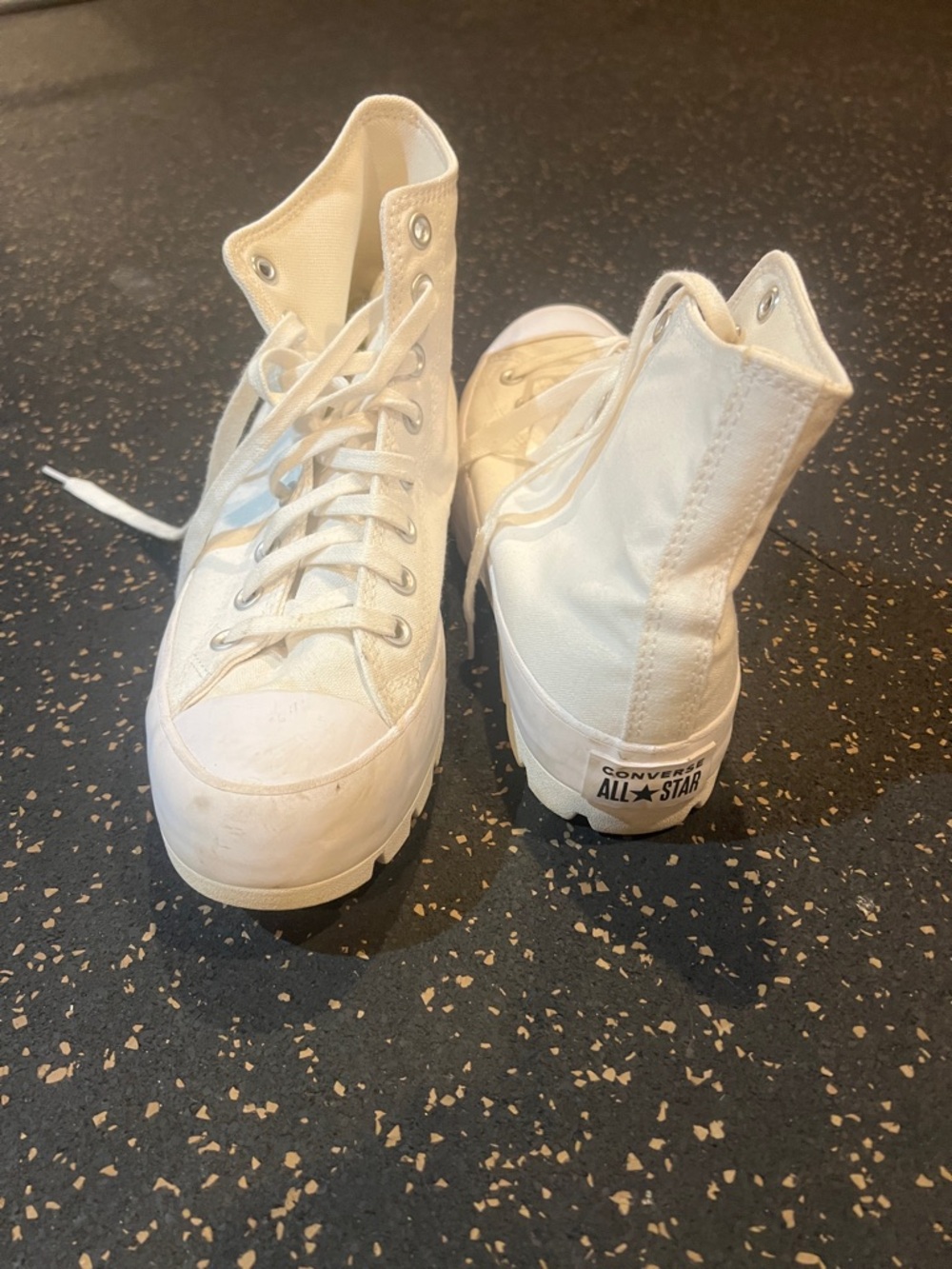Converse White High-Top Platform Canvas Sneakers